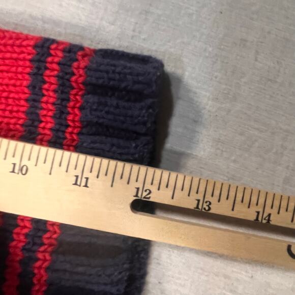 Lands End Baby Red Knit Sweater 18M Number 5 Patch Warm Cozy Classic Boy - Picture 6 of 6